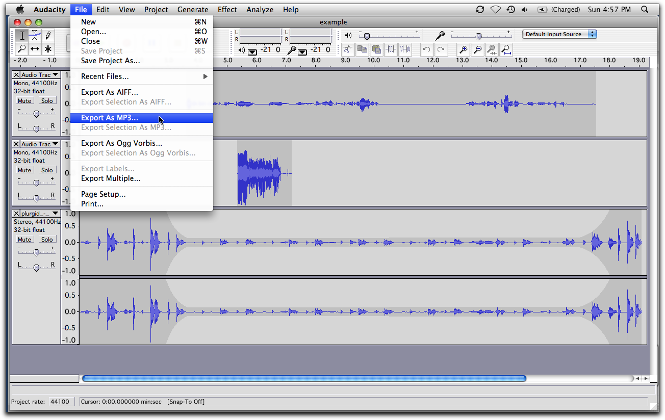 Audacity export Audacity export