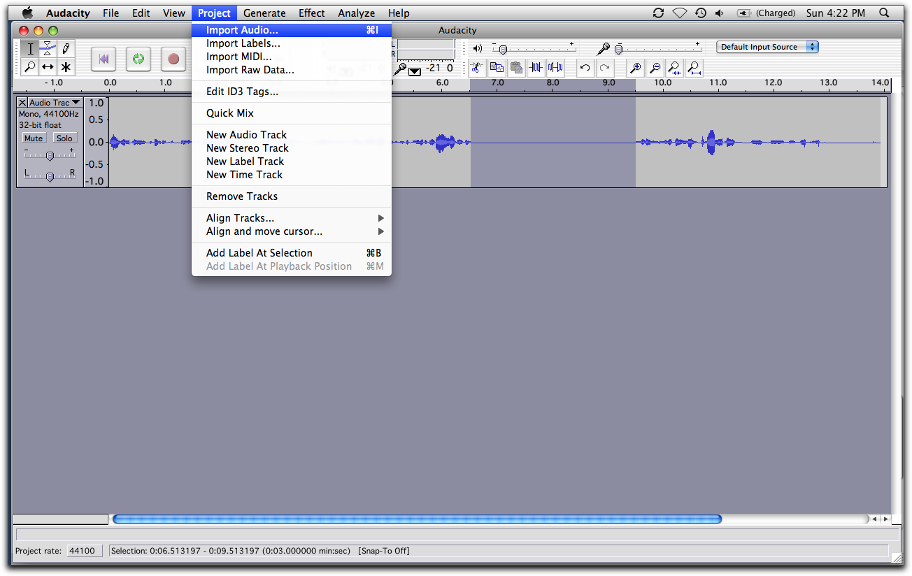 Audacity import audio Audacity import audio